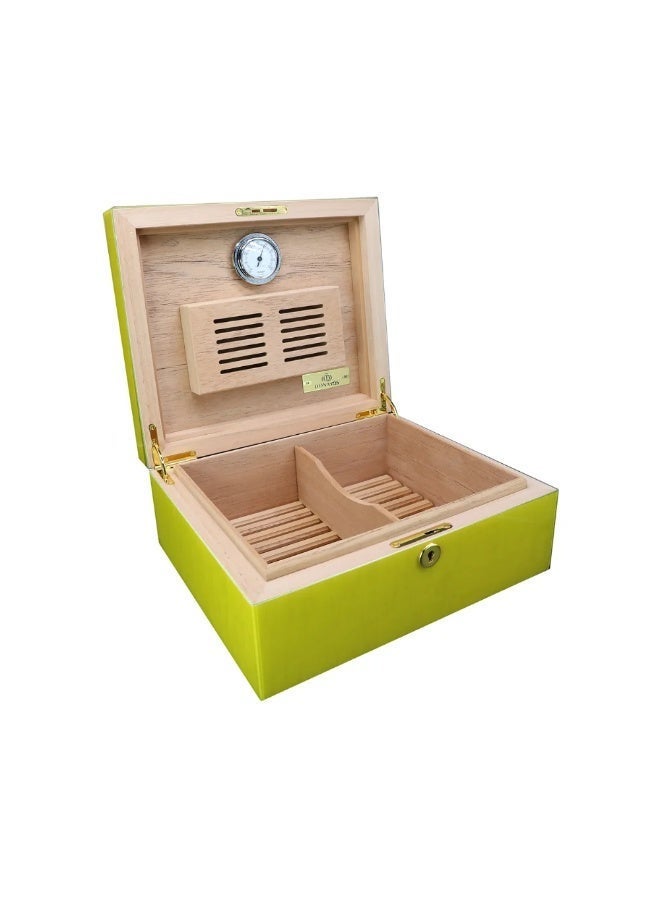 Hemingway Donatus Cedar Wood Humidor Case – Large Capacity Desktop Storage Box with Humidifier & Hygrometer, Beautiful Design, 200 Capacity, Premium Material - Image 1
